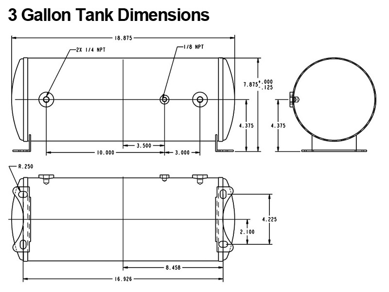 Ridetech 30154000 3 Gallon 4-Way Analog Air Ride Compressor Leveling System - Image 2