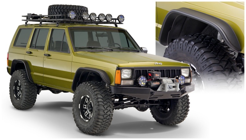 Bushwacker 10922-07 84-01 Jeep Cherokee Flat Style Flares 4pc - Black - Image 8