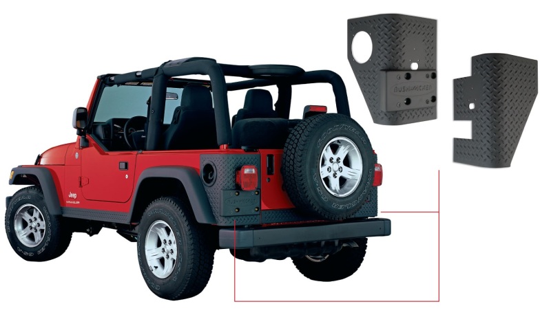 Bushwacker 14004 97-06 Jeep Wrangler Trail Armor Rear Corners - Black - Image 7
