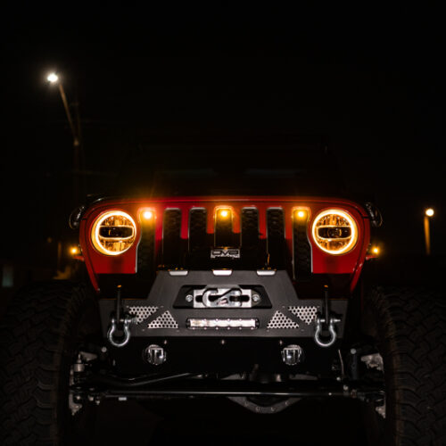 Alternative view of DV8 Offroad GRJL-02 2018+ Jeep JL Grill Amber Marker Lights