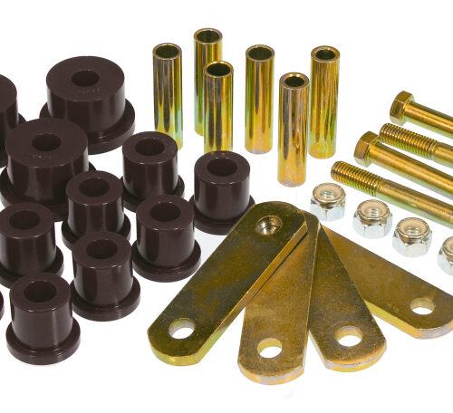 Prothane 6-1053-BL 64-73 Ford Mustang Rear Spring Bushings w/ HD Shackle Kit - Black
