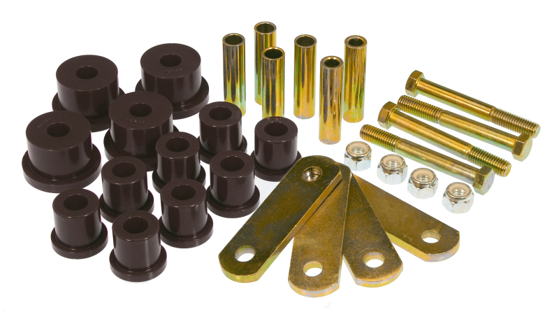 Prothane 6-1053-BL 64-73 Ford Mustang Rear Spring Bushings w/ HD Shackle Kit - Black