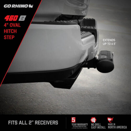 Go Rhino 460B 4in Oval Hitch Step - Black - Image 5
