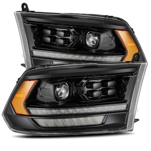 Alternative view of AlphaRex 880524 09-18 Dodge Ram 1500HD PRO-Series Proj Headlights Plank Style Alpha Black w/Seq Signal/DRL