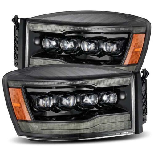 Alternative view of AlphaRex 06-08 Ram 1500HD NOVA LED Proj Headlights Plank Style Alpha Blk w/Seq Signal/DRL/Amber LED