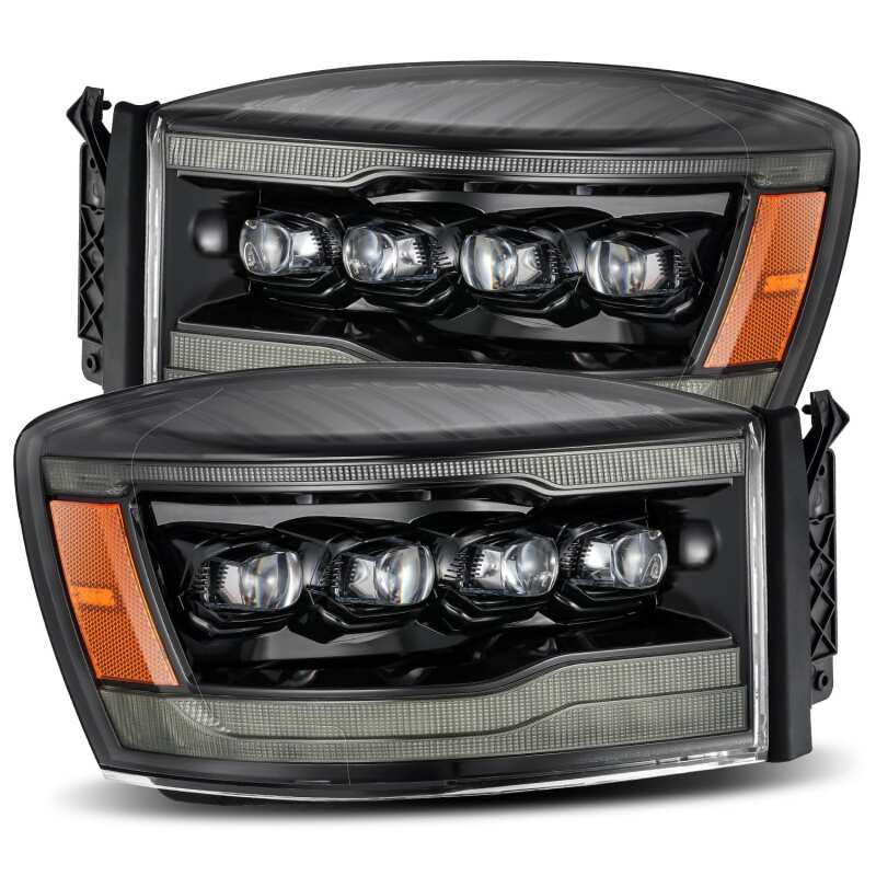 AlphaRex 880538 06-08 Ram 1500HD NOVA LED Proj Headlights Plank Style Alpha Blk w/Seq Signal/DRL/Amber LED - Image 2