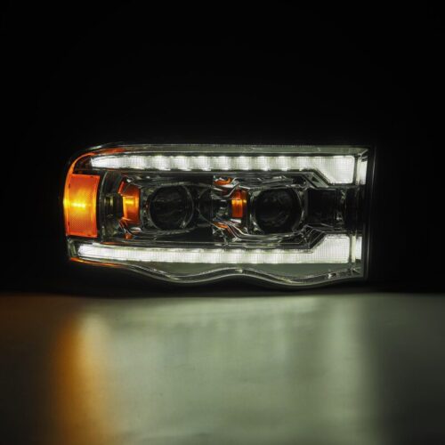 AlphaRex 02-05 Dodge Ram 1500 LUXX LED Proj Headlights Plank Style Chrome w/Activ Light/Seq Signal - Image 4