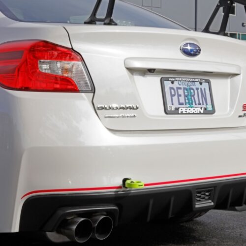 PERRIN 15-21 Subaru WRX/STI / 24-26 Crosstrek / 25-26 Forester Tow Hook Kit (Rear) - Neon Yellow - Image 2