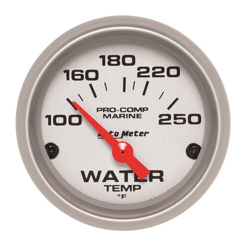 Autometer 200762-33 Water Temp Gauge 2 1/6in 100-200 Degree F Electric Marine Silver