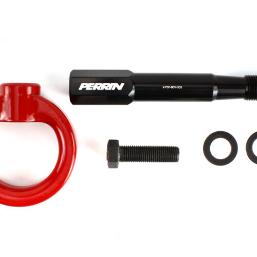PERRIN 15-17 Subaru WRX & STI / 13-17 Crosstrek / 12-16 Impreza Tow Hook Kit (Front) - Red - Image 4