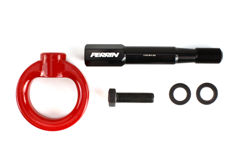 PERRIN 15-17 Subaru WRX & STI / 13-17 Crosstrek / 12-16 Impreza Tow Hook Kit (Front) - Red - Image 4