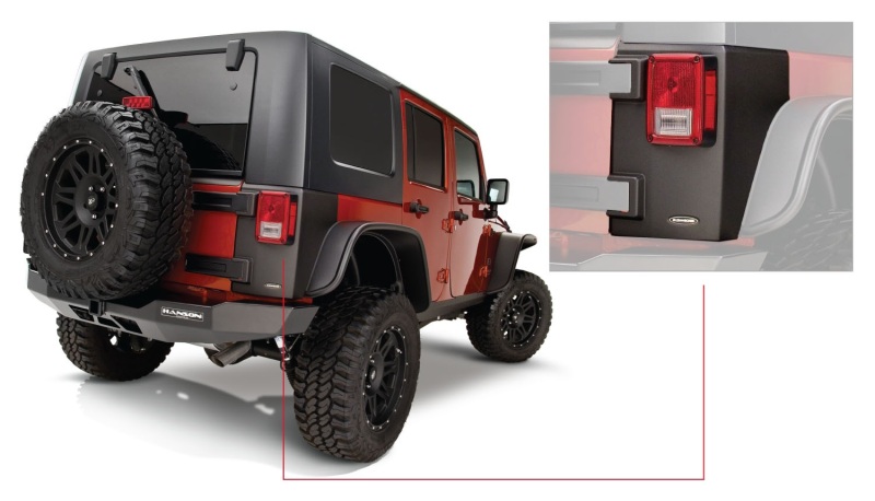 Bushwacker 14010 07-18 Jeep Wrangler Trail Armor Rear Corners - Black - Image 5