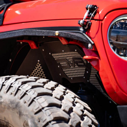 DV8 Offroad INFEND-03FB 2018+ Jeep Wrangler JL Front Inner Fenders - Black - Image 3