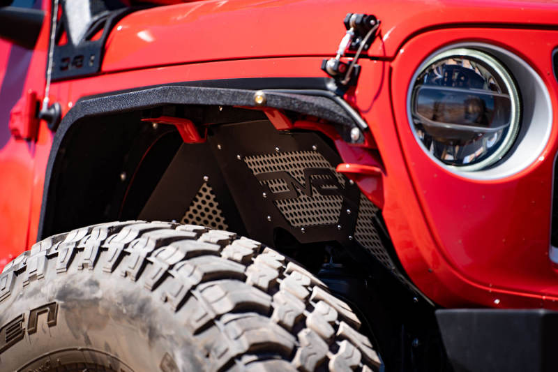 DV8 Offroad INFEND-03FB 2018+ Jeep Wrangler JL Front Inner Fenders - Black - Image 3