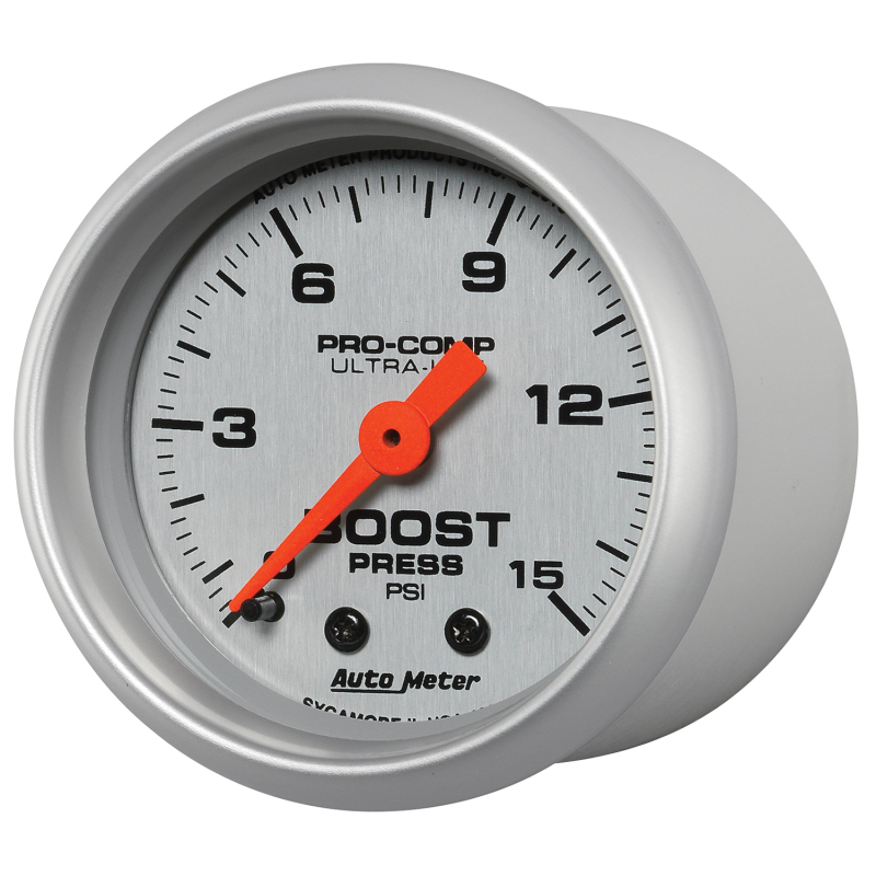 Autometer Ultra-Lite 52mm 0-15 PSI Mechanical Boost Gauge - Image 6