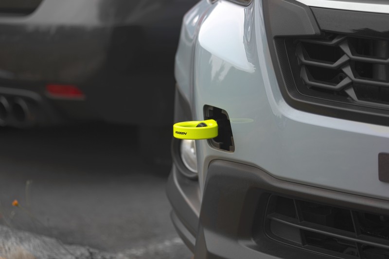 PERRIN 22-26 Subaru WRX / 18-23 Crosstrek / 20-25 OBXT Tow Hook Kit (Front) - Neon Yellow - Image 5