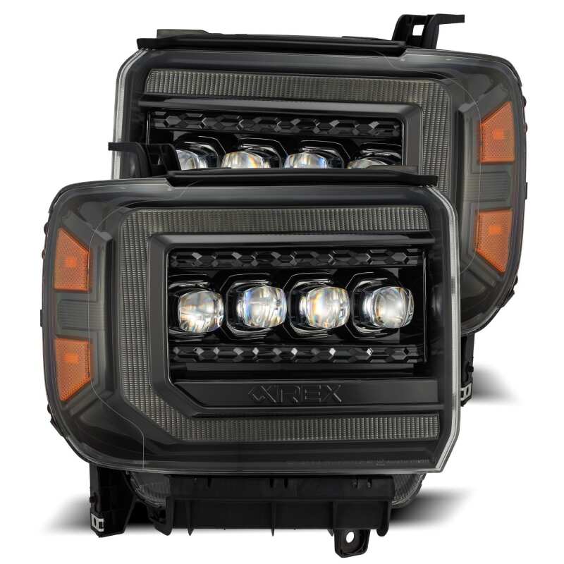 AlphaRex 880616 14-18 GMC Sierra NOVA LED Proj Headlights Plnk Style Alpha Blk w/Activ Light/Seq Signal/DRL - Image 2